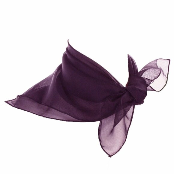 Purple Sheer Chiffon Scarf 50s Style for Head Neck Costume 21" Square - Hey Viv - Picture 5 of 7